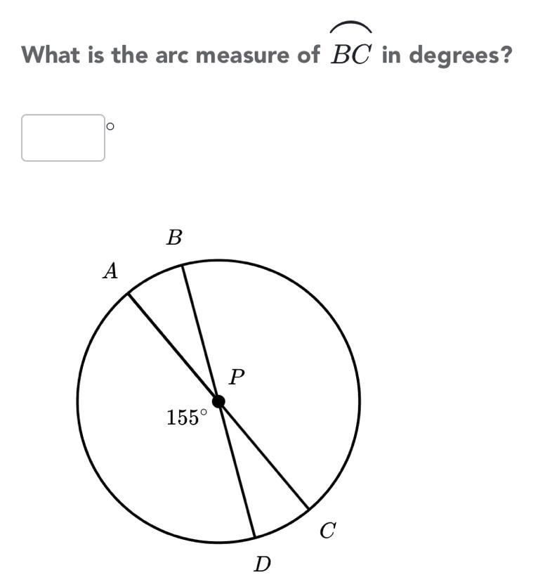 What is the arc measure of BC in degrees-example-1