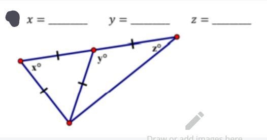 How do I solve for x, y, and z? Please help ASAP.-example-1