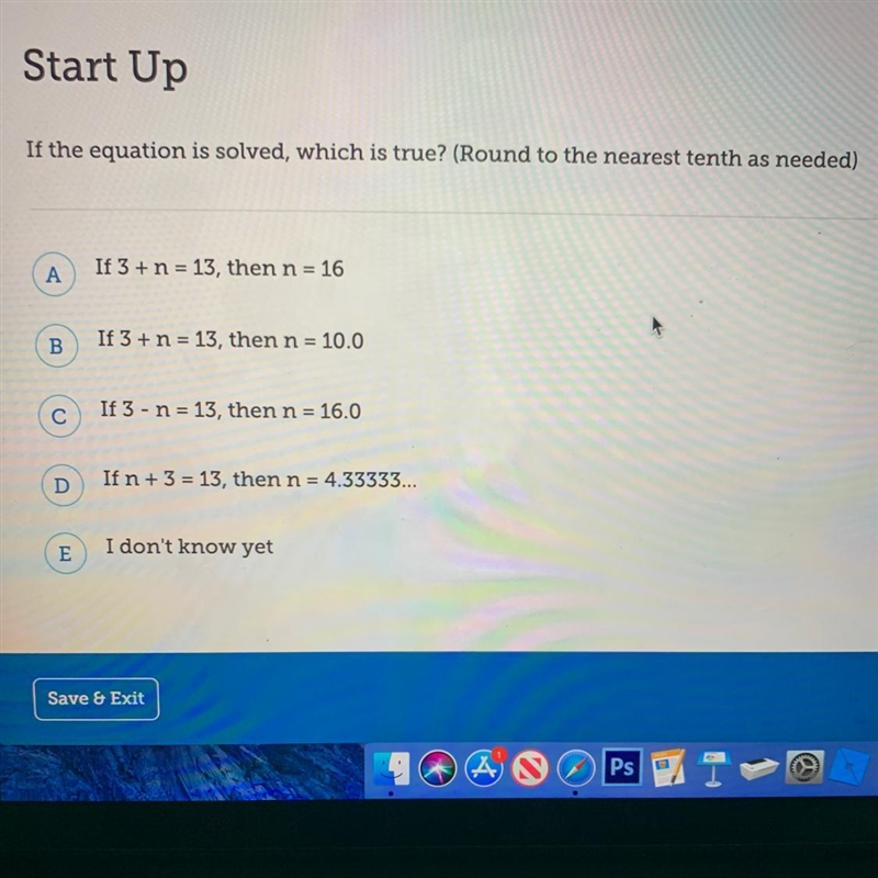 If the equation is solved, which is true? (Round to the nearest tenth as needed) A-example-1