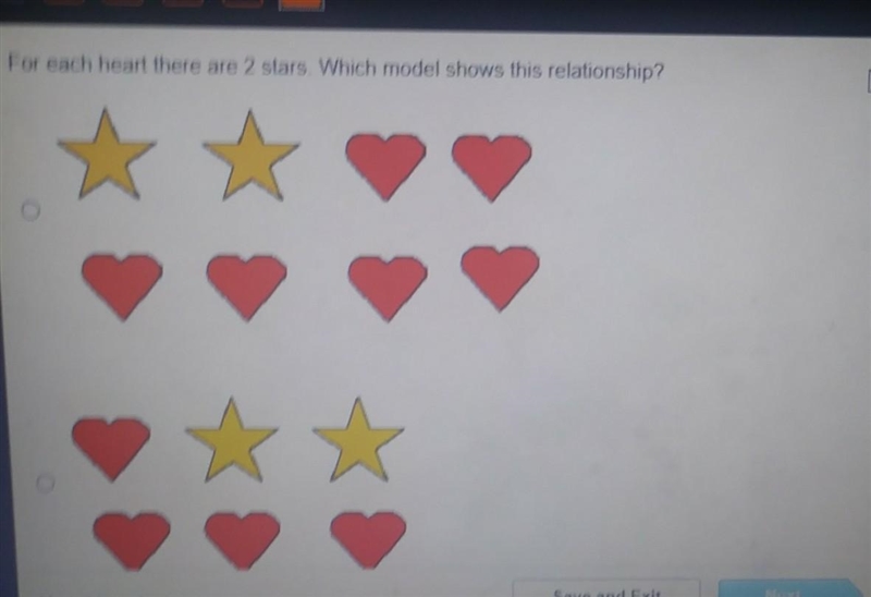 for each heart there r 2 stars which models shows this relationship? PLS HELP ASAP-example-1