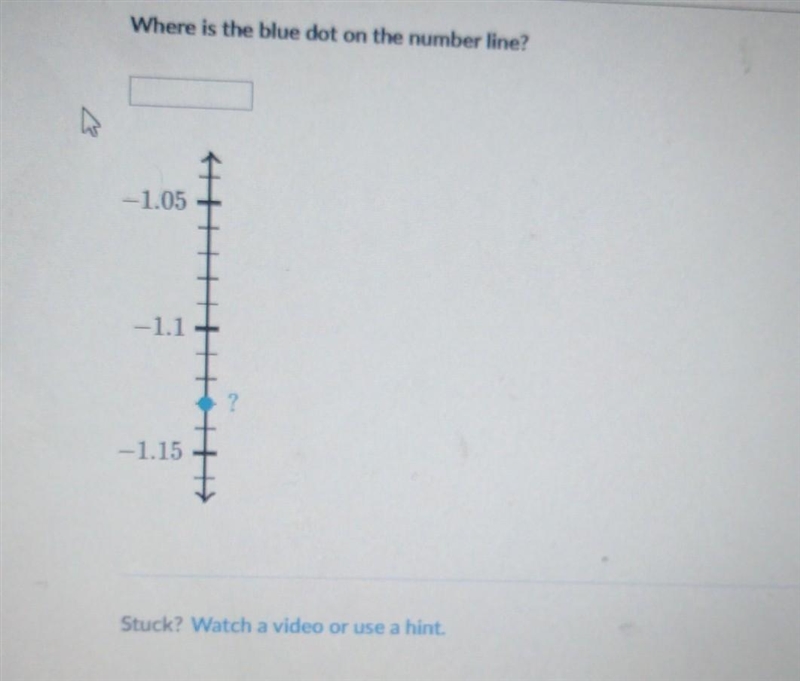 Where is the blue dot on the number line? pls help ​-example-1