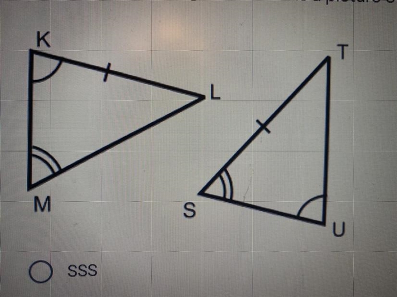 Which triangle congruence is this? SSS SAS AAS ASA HL-example-1