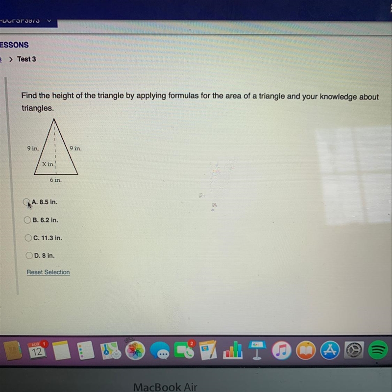 Find the height of the triangle by applying formulas for the area of a triangle and-example-1