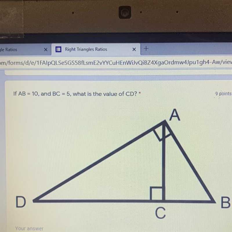 If AB = 10, and BC = 5, what is the value of CD?-example-1