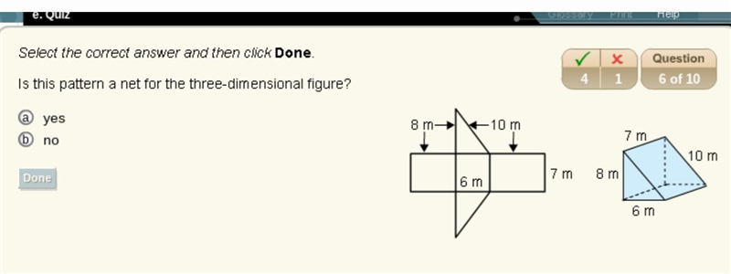 Is the pattern a net for the three-dimensional figure??????-example-1