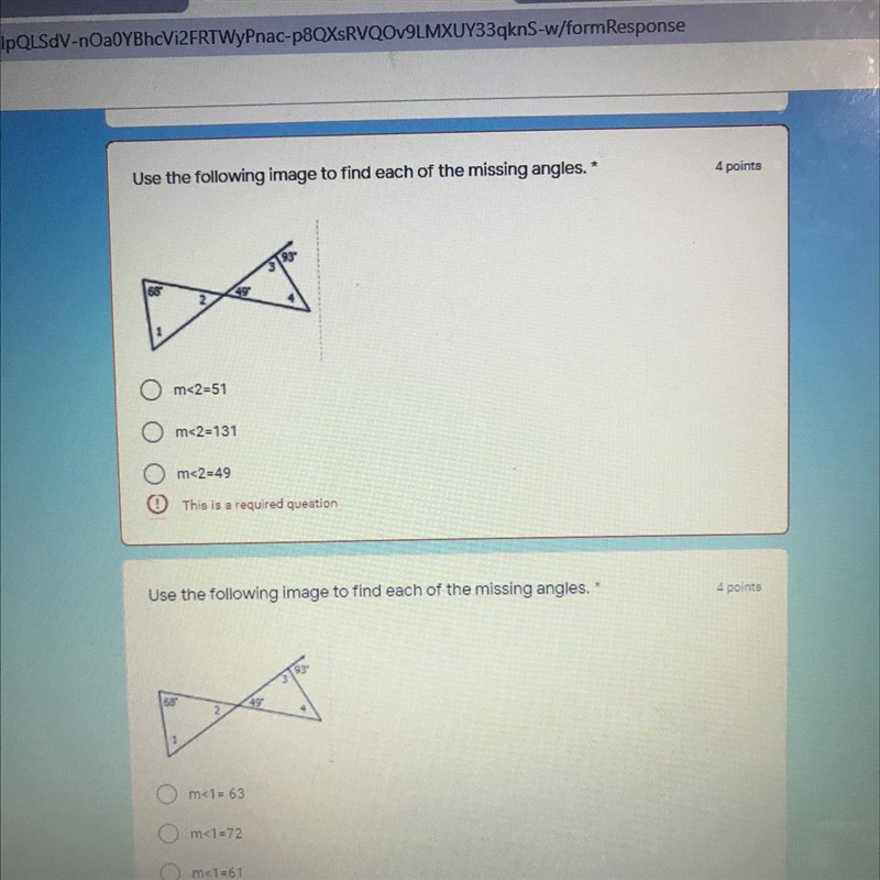 Use the following image to find each of the missing angles.PLEASE HELP ASAP-example-1