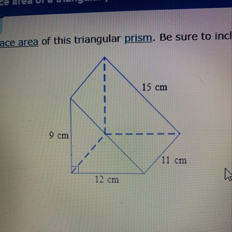 Find the surface area of the triangular prism???? Plz help meeeeeeee-example-1