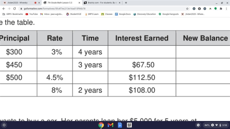 If the principal is $300 rate 3% time 4 years then what is the interest earned and-example-1