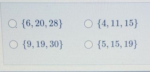 Which of the following sets of numbers could represent the three sides of a triangle-example-1