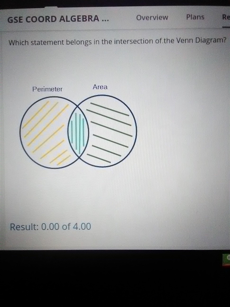 A : The distance around a closed figure B: The space within a closed figure C : Measure-example-1