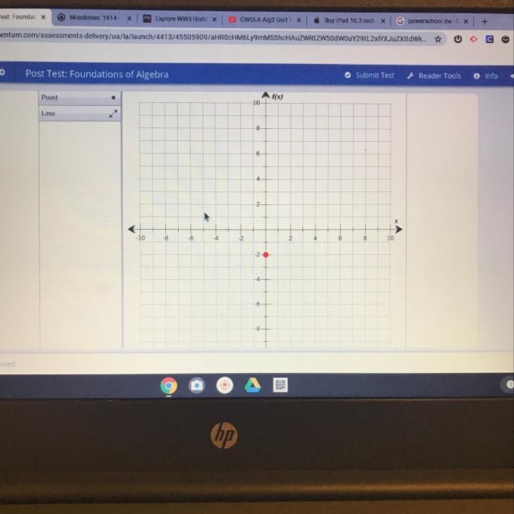 Graph this function f(x)=3/4x-2 (I tried graphing but I only know 1 whole number point-example-1