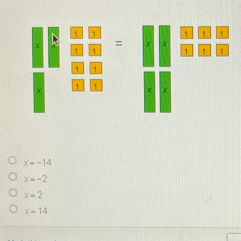 Which is the solution to the equation represented by the model below-example-1