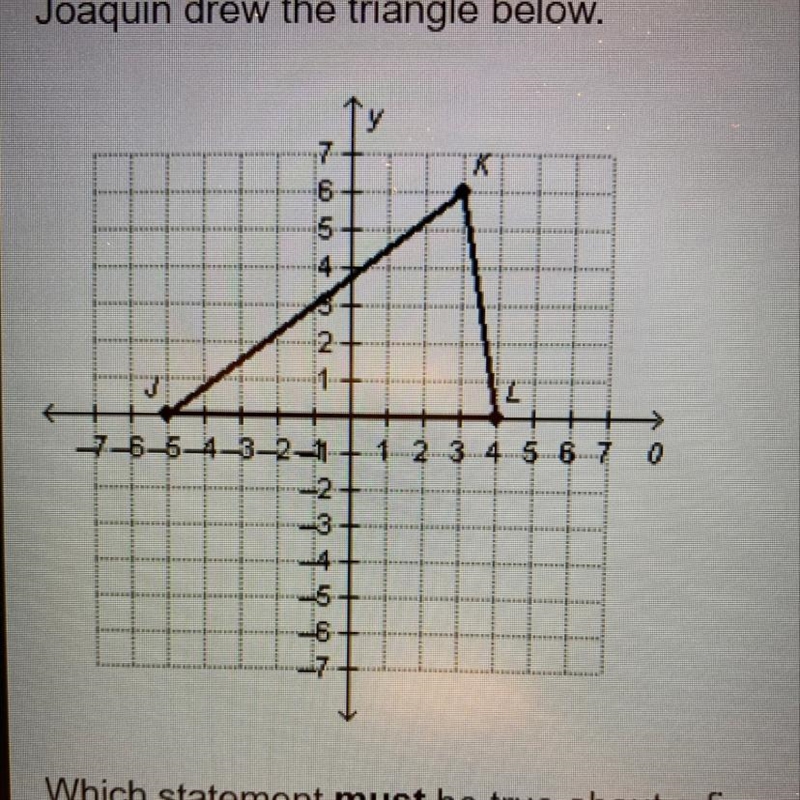 Which statement must be true about a figure that is congruent to Joaquin's triangle-example-1