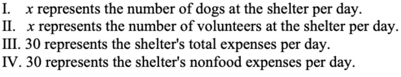 Each day, a local dog shelter spends an average of $2.40 on food per dog. The manager-example-1