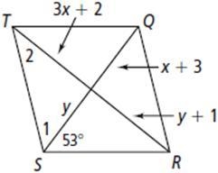 Use rhombus TQRS below for questions what is the value of x? what is the value of-example-1