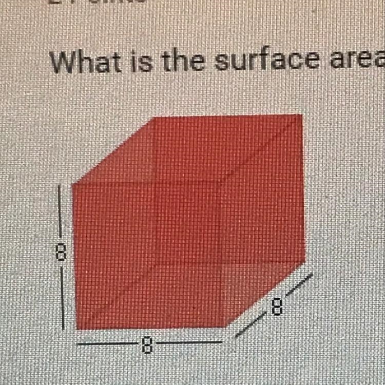 What is the surface area of the cube below? A. 508 units2 B. 512 units2 C. 320 units-example-1