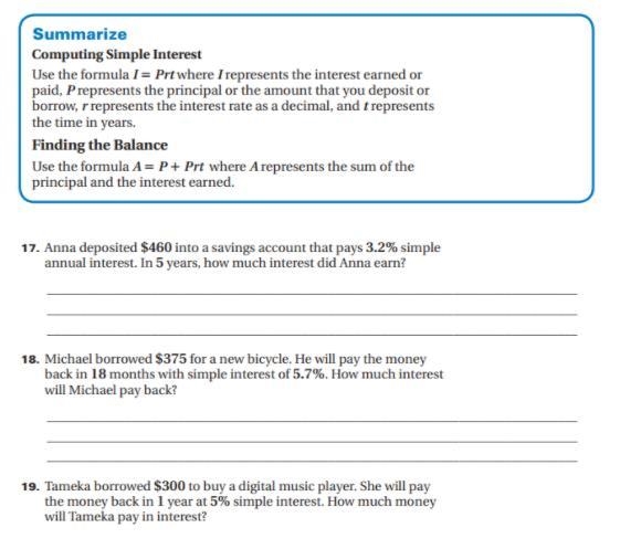 PLEASE PLEASE HELP ME I'M IN A CLASS AND I NEED HELP ON SIMPLE INTEREST JUST NUMBER-example-1