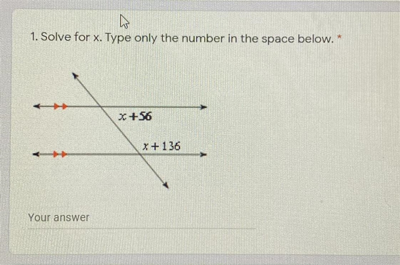 Solve for x. Type only the number in the space below.-example-1