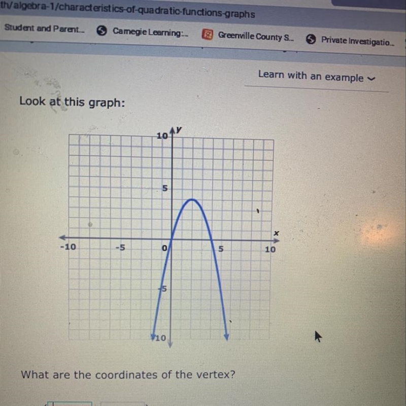 What are the coordinates of the vertex ?-example-1