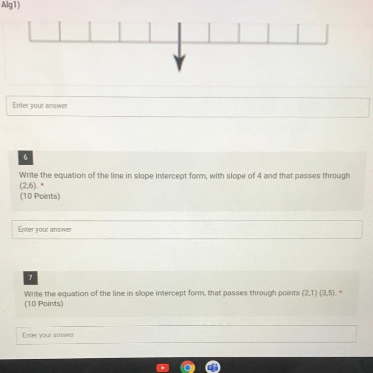 Write the equation of the line in slope intercept form, with slope of 4 and that passes-example-1