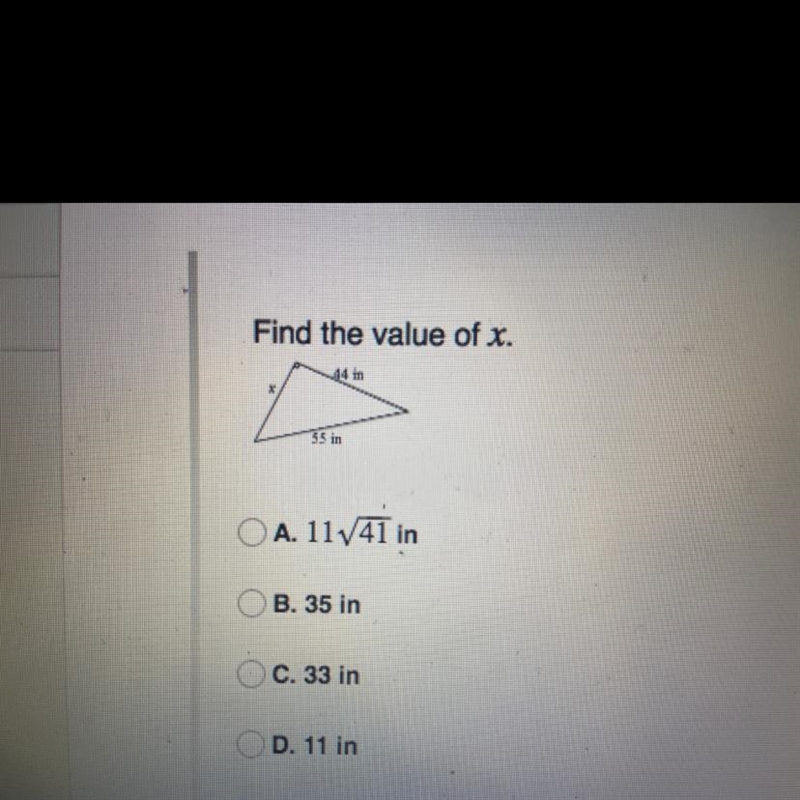 Find the value of x 44 and 55in-example-1