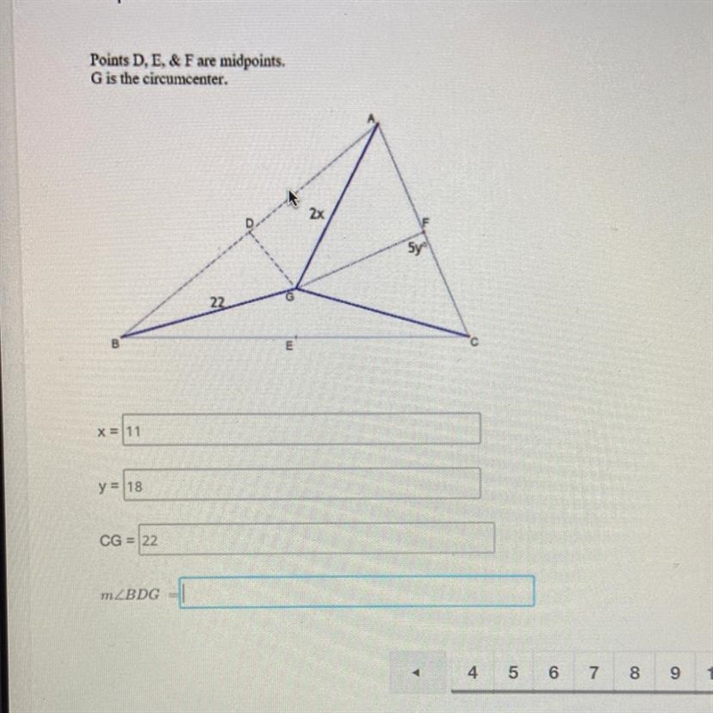 Help me please :) find m of angle bdg-example-1