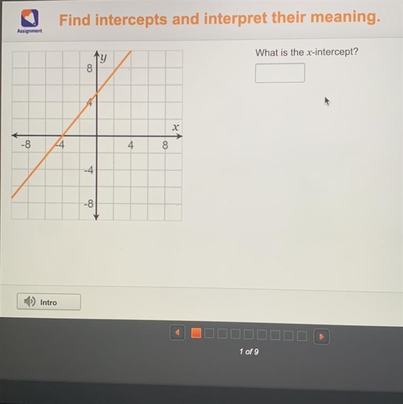 What is the x-intercept?-example-1