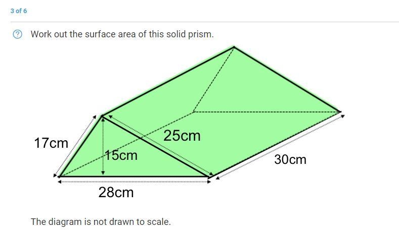 Work out the surface area of this solid prism.-example-1