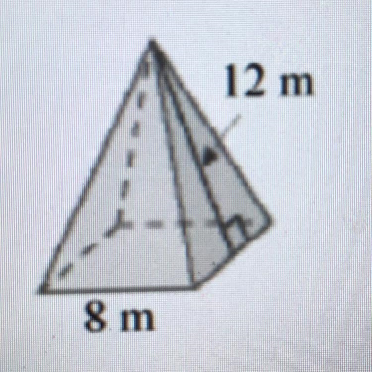 Calculate the surface area of the square based pyramid-example-1