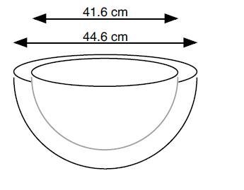 A bowl is the shape of a hemisphere and made out of thick clay. The diameter of the-example-1