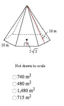 Find the surface area of the regular pyramid shown to the nearest whole number-example-1