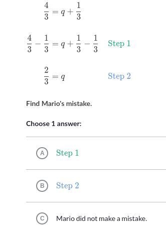 Mario tried to solve an equation step by step.-example-1