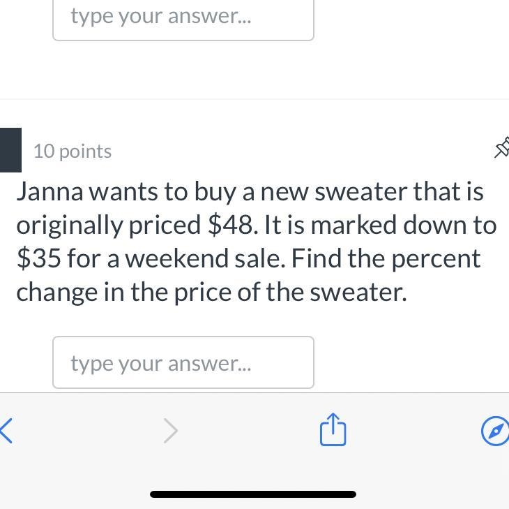 Janna wants to buy a new sweater that is originally priced $48. It is marked down-example-1