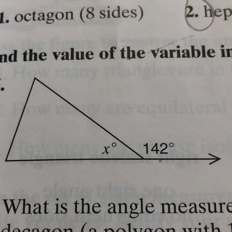 Find the value of the variable in the polygon shown-example-1