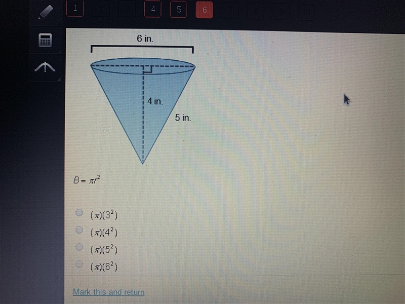 Help!!!! Which represents the base of the cone-example-1