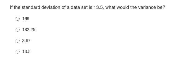 Im so confused, how do i get the variance with just the standard deviation-example-1