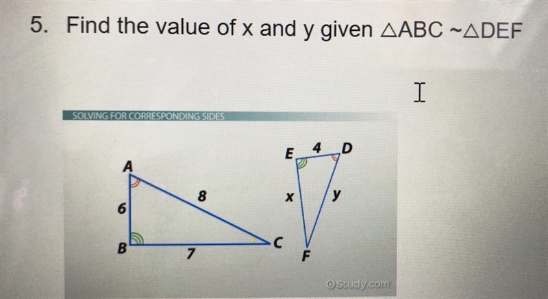 Find the value of x and y-example-1