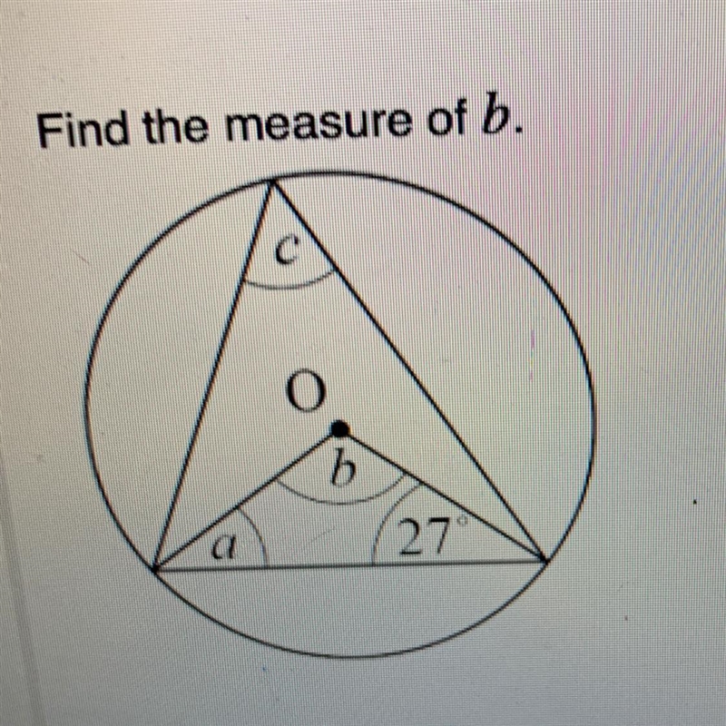 Find the measure of b. 0 3 27-example-1