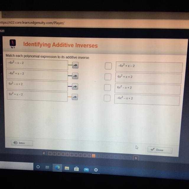 Match each polynomial expression to is additive inverse-example-1