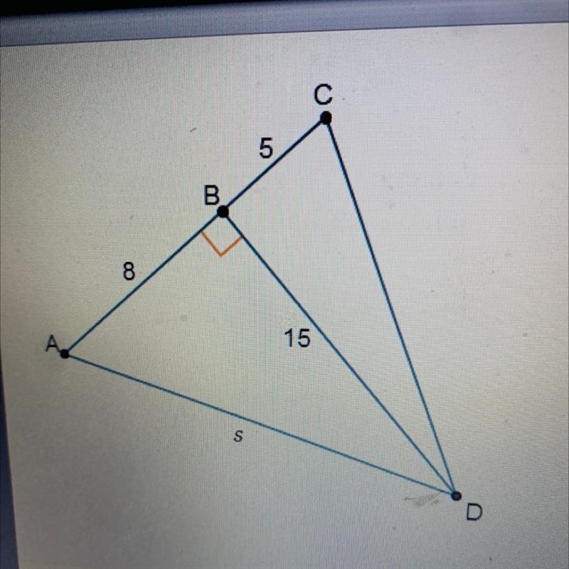 What is the value of s? units 07 B a A 15 5 D-example-1