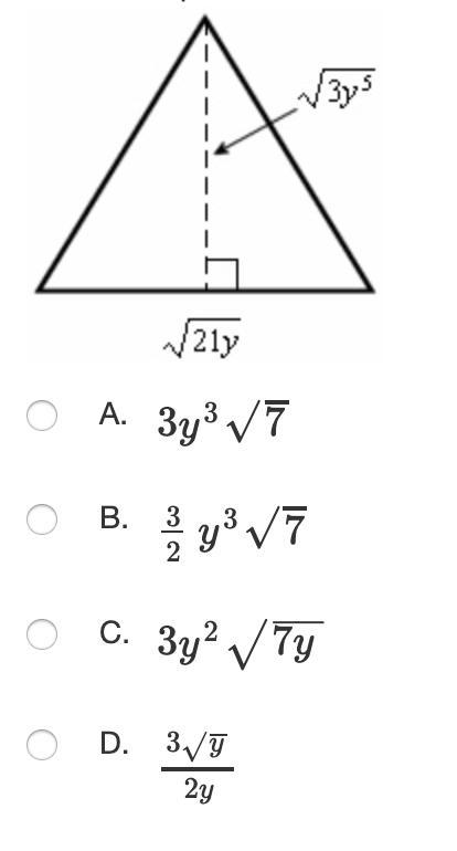 Find the expression for the area of the figure. Give your answer as a simplified radical-example-1