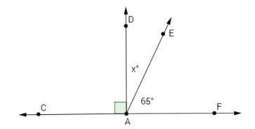 PLEASE HELP ME GUYS!! In a complete sentence, describe the angle relationship between-example-1