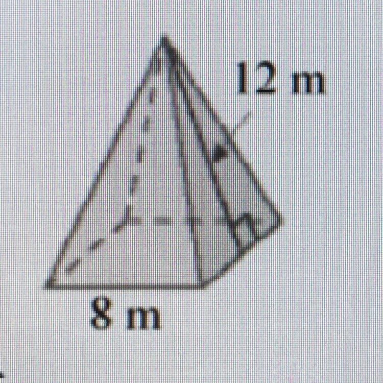 Calculate the height of the square based pyramid-example-1