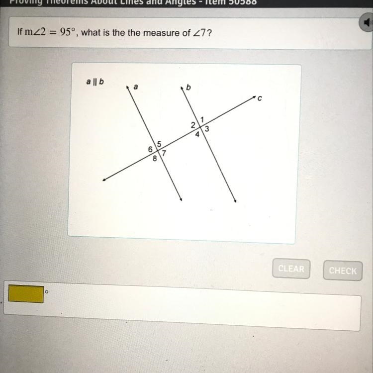 If m 2 = 95°, what is the the measure of 27? PHOTO ABOVE-example-1