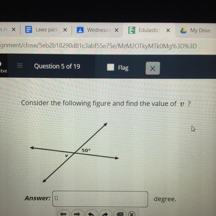 Consider the following figure and find the value of v-example-1