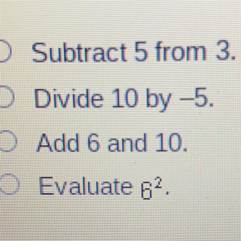 Using the order of operations, what should be done first to evaluate 6 + 10-(-5)(3) - 5?-example-1