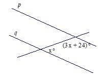 Lines p and q are parallel. Solve for x.-example-1