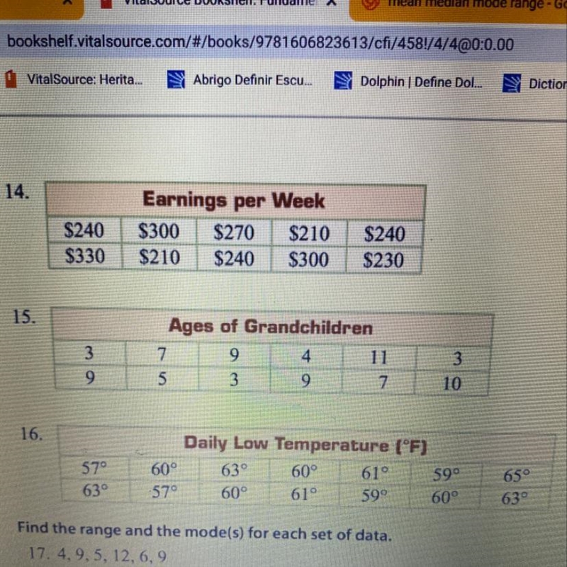 What is the mode and range-example-1