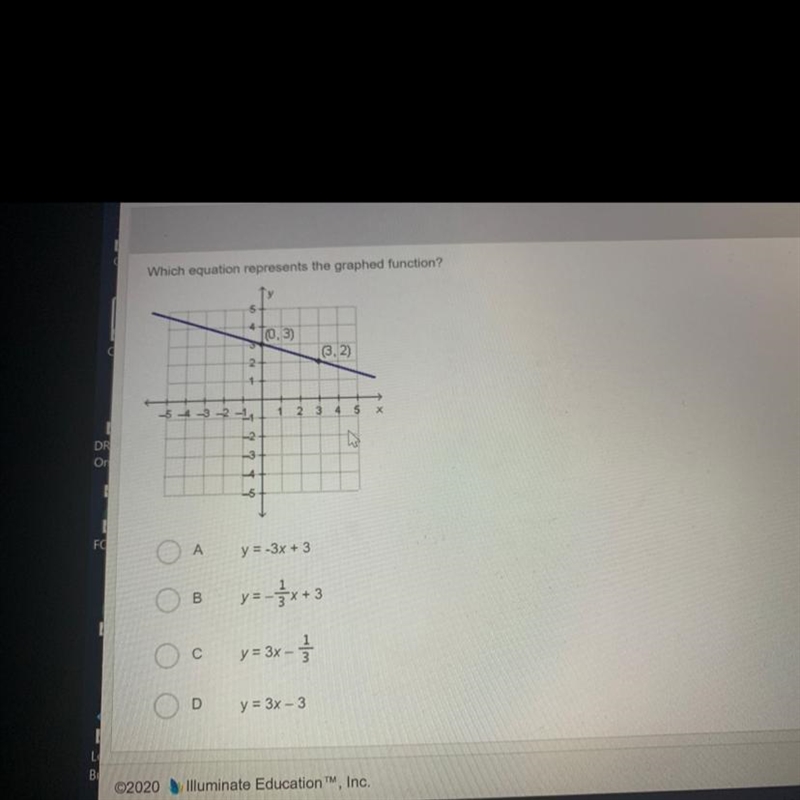 Which equation represents the graphed function? 10,3) (32) 2 5 -3 -2 -1 1 3 4 5 -2 DR-example-1