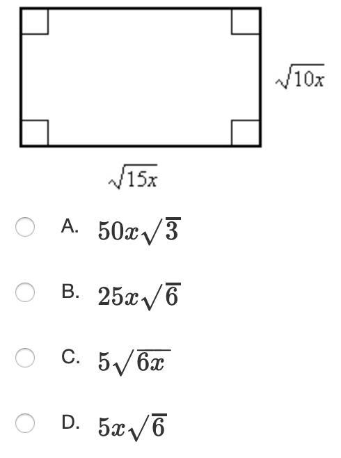 Find the expression for the area of the figure. Give your answer as a simplified radical-example-1